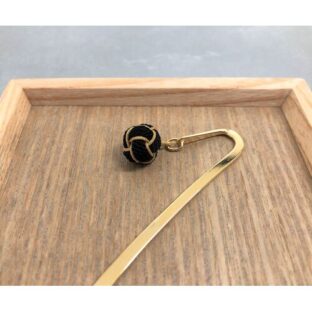 組み紐ブックマーカー＜黒ゴールド＞＜シルバーゴールド＞